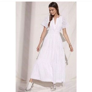 Maeve White Eyelet Somerset Maxi Dress